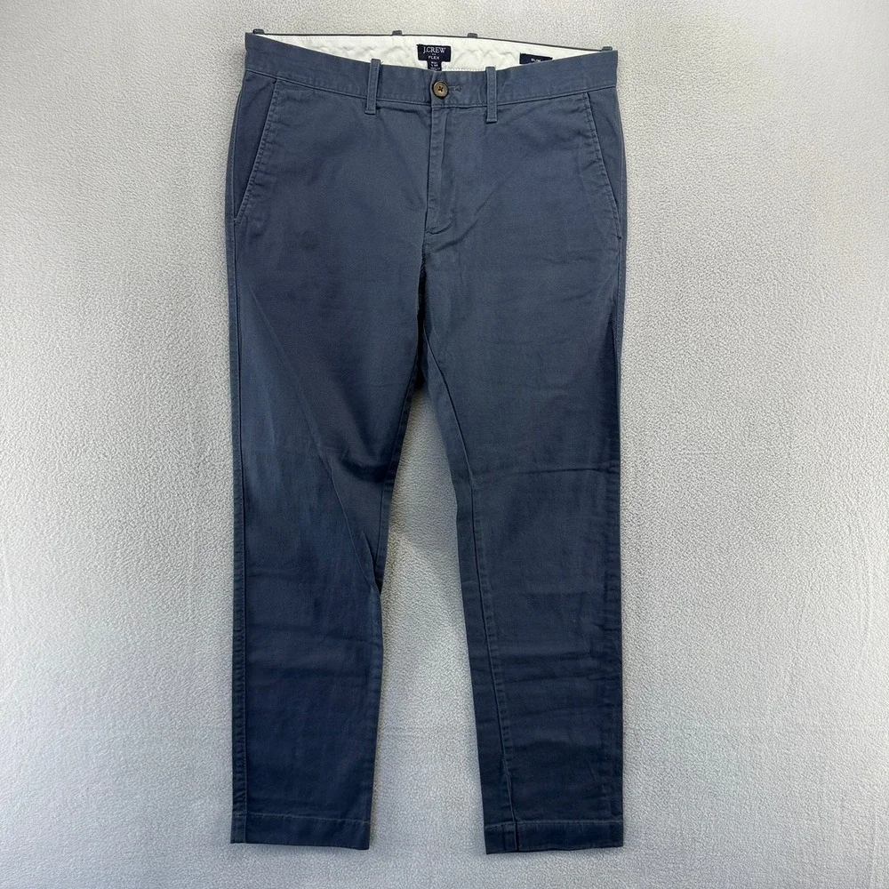 J.Crew Pants Mens 31x30 Blue Chino Flex Slim Fit Casual Cotton Blend H3167 Golf